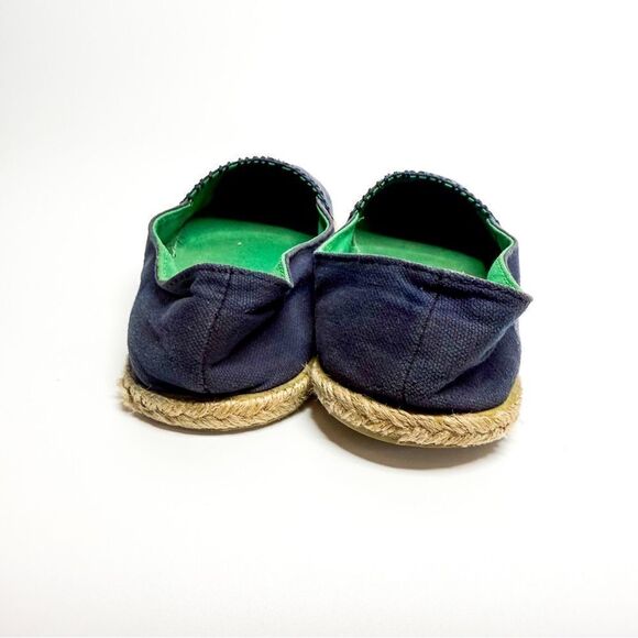 Merona Women's Navy Canvas Espadrille Flats with Green Lining Size 6.5 - Picture 4 of 7